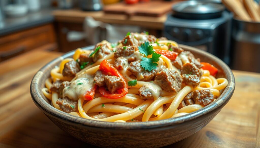 Philly Cheesesteak Pasta