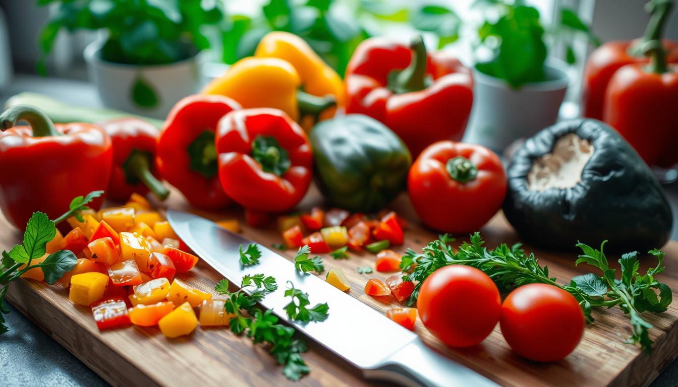 making vegetable soup