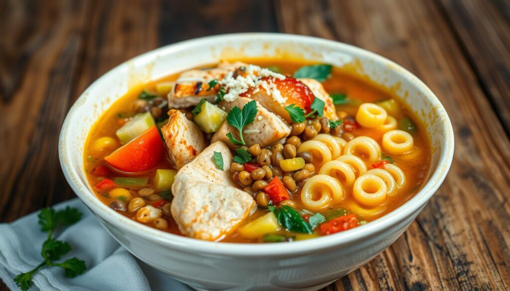 protein additions and pasta in soup